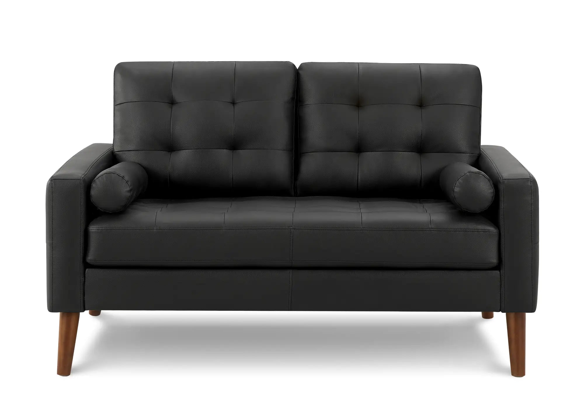 Causeuse 58 po cuir PU noir 2 coussins CK5A95
