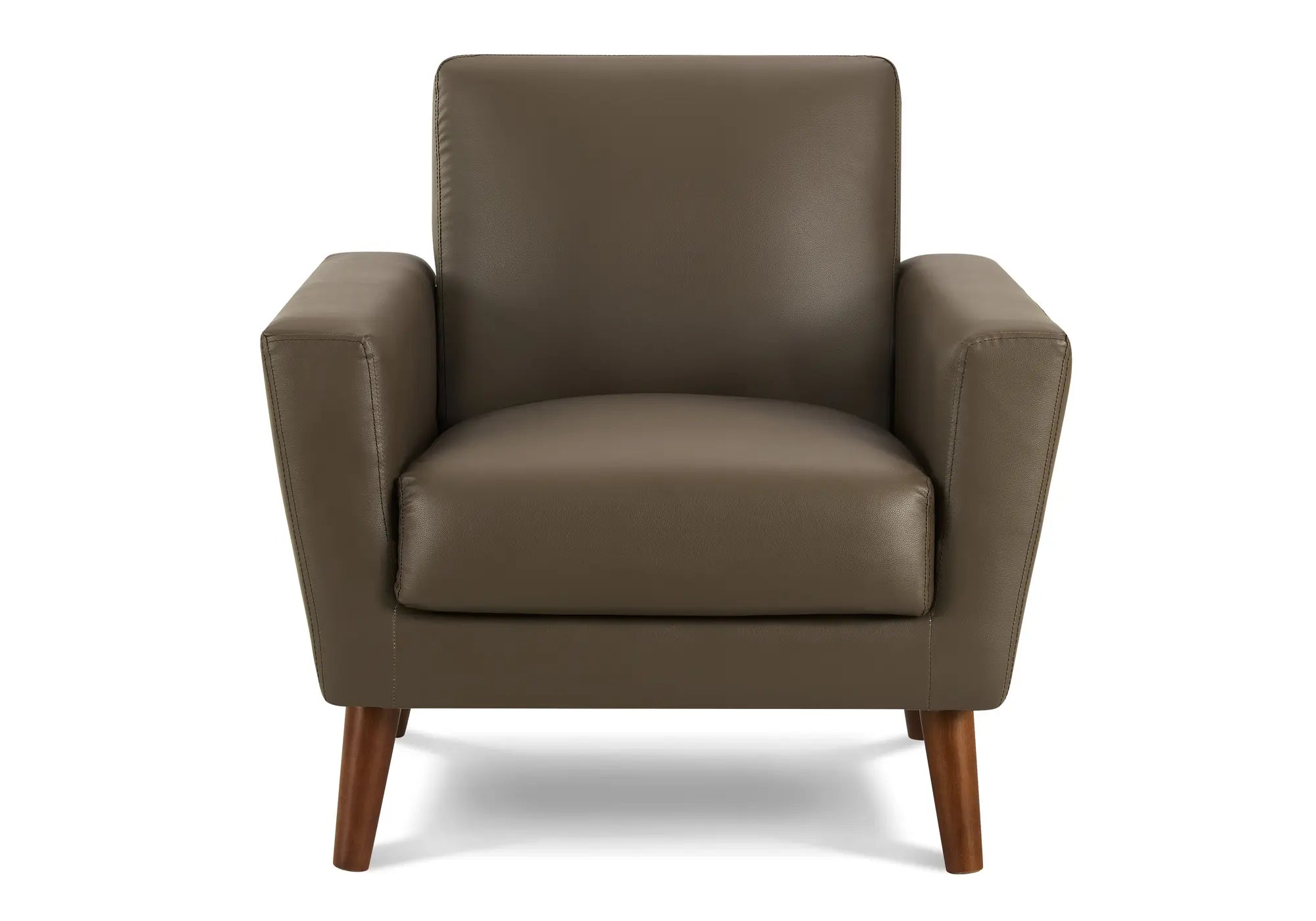 Fauteuil d'Appoint Similicuir Brun 34 po Pieds Noyer
