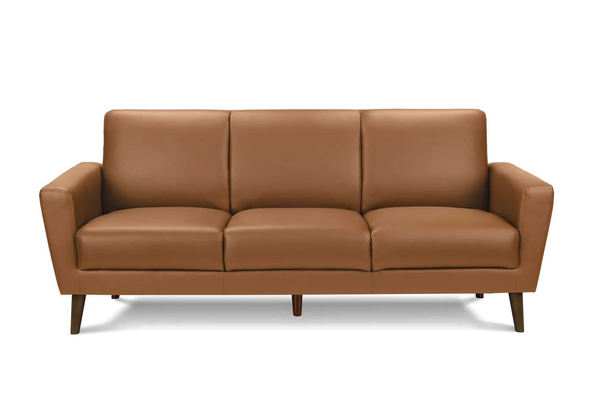 Divan 3 Places Cuir Synthétique Cognac Chic et Confortable