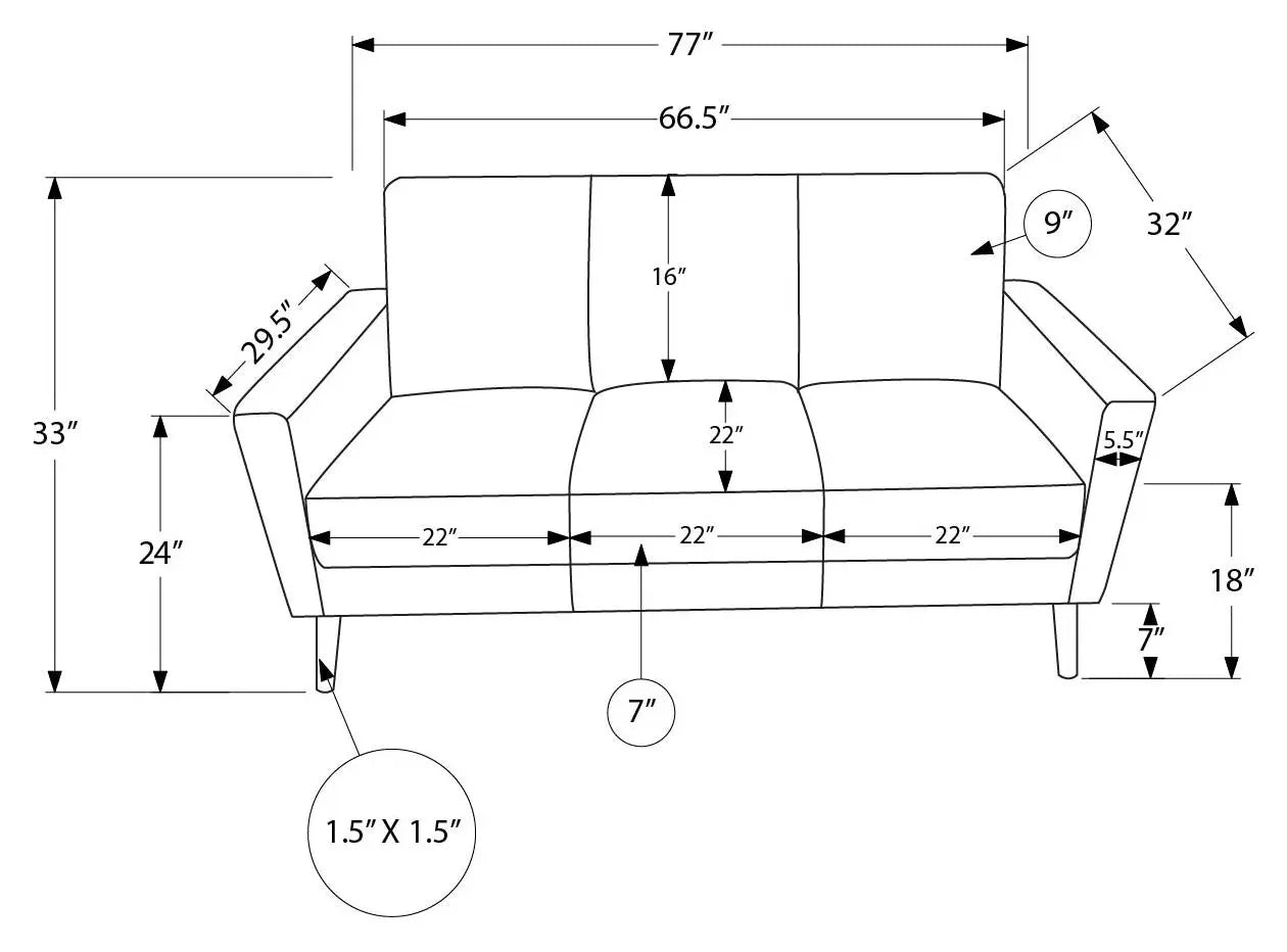 Divan 3 Places Cuir Synthétique Cognac Chic et Confortable