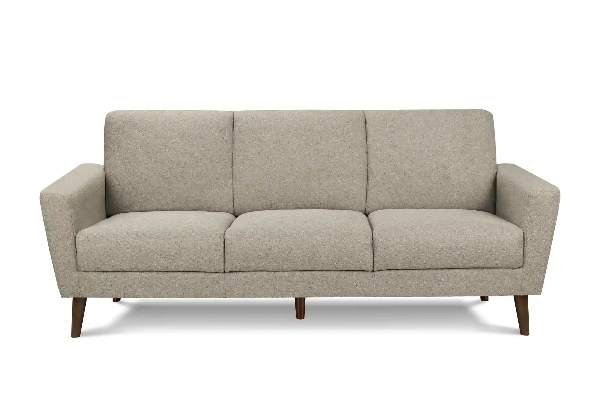 Canapé en Tissu Brun Clair 3 Places Élégant et Confortable