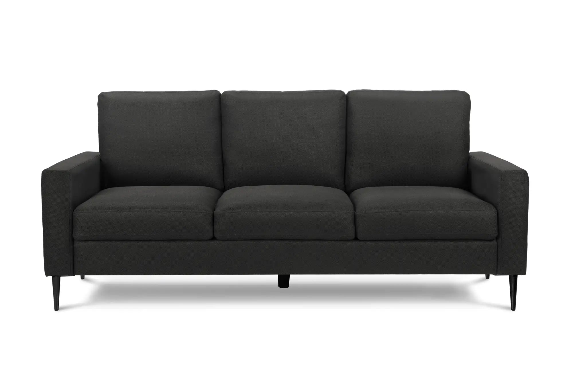 Canapé 3 Places Noir 75" Tissu Confortable