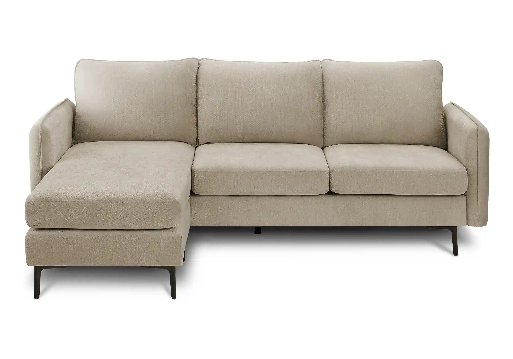 Monarch Canapé d'Angle Réversible en Tissu Beige 85"