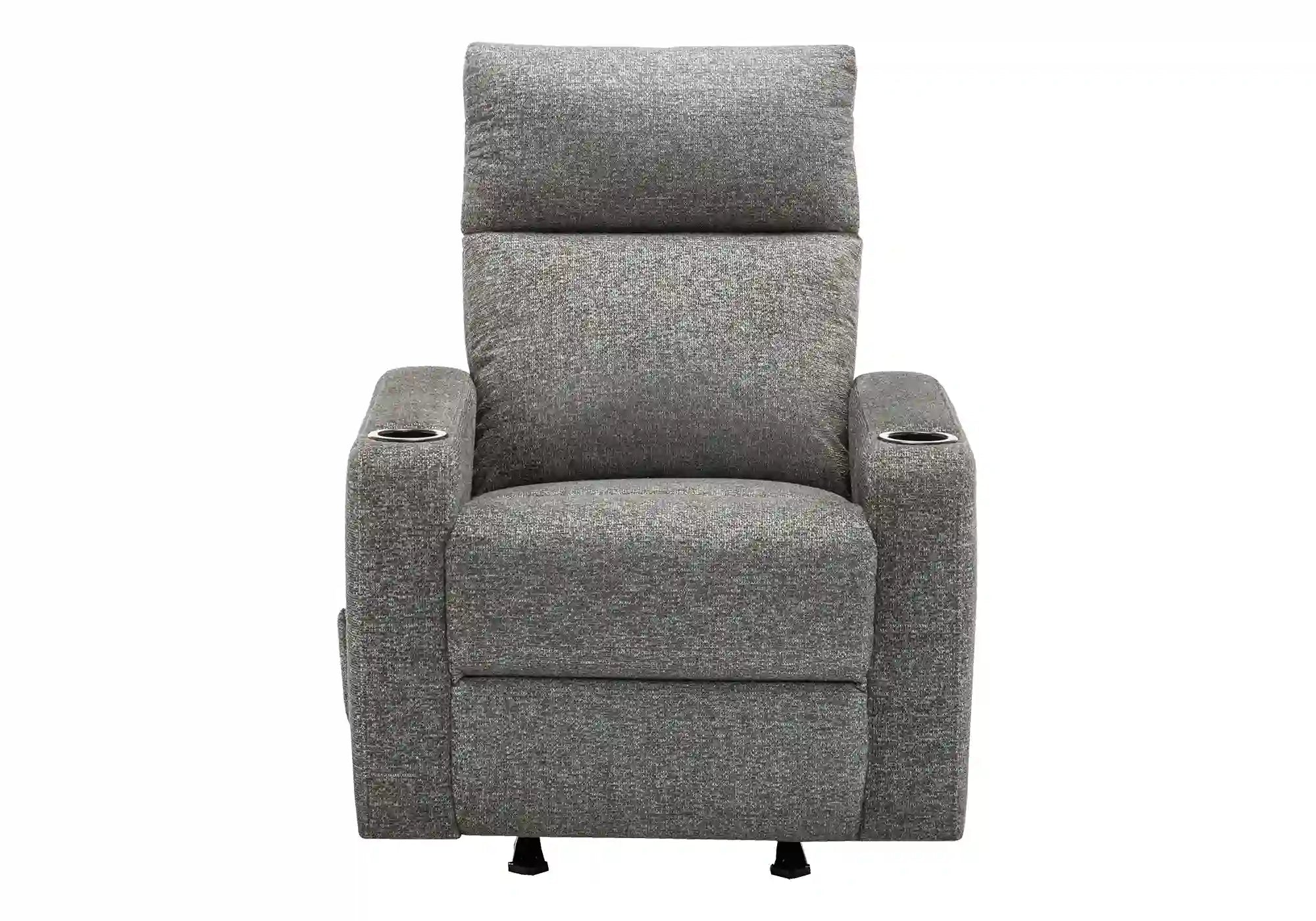 Fauteuil Inclinable Manuel Gris Foncé Berçant avec Porte-Gobelets