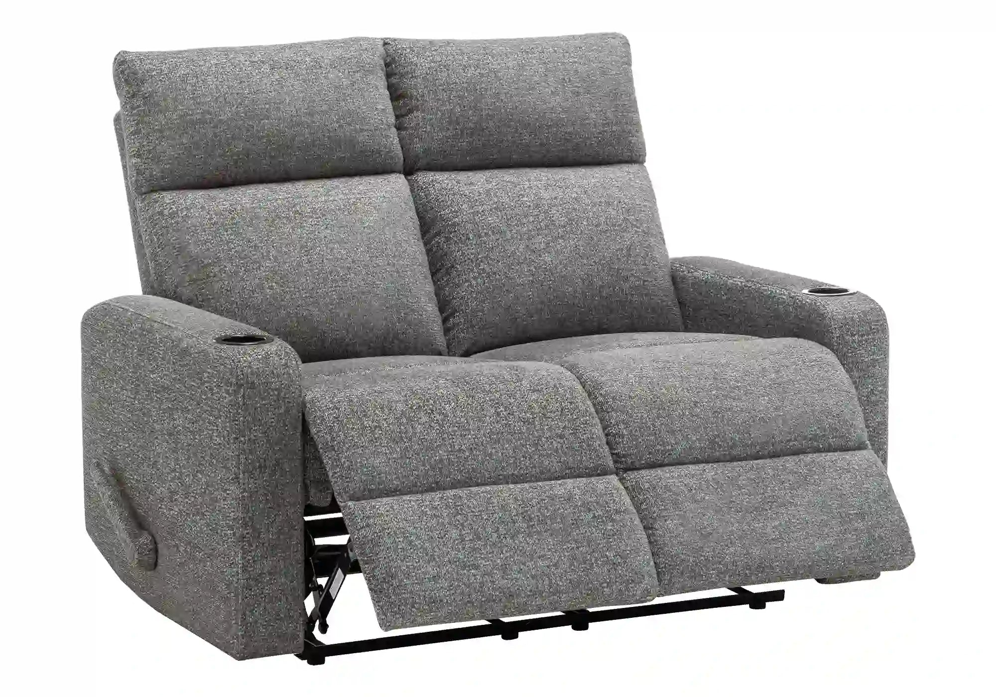 Causeuse Inclinable Manuelle Gris Foncé avec Porte-Gobelets