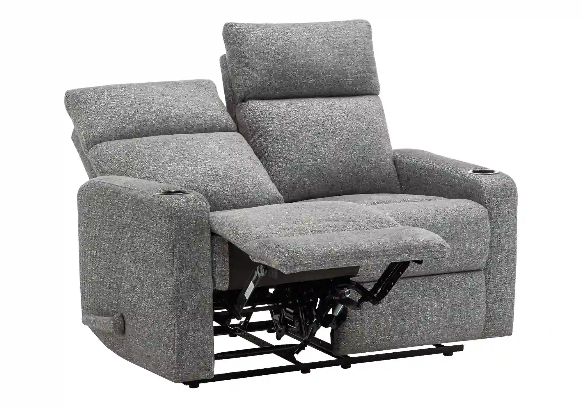 Causeuse Inclinable Manuelle Gris Foncé avec Porte-Gobelets