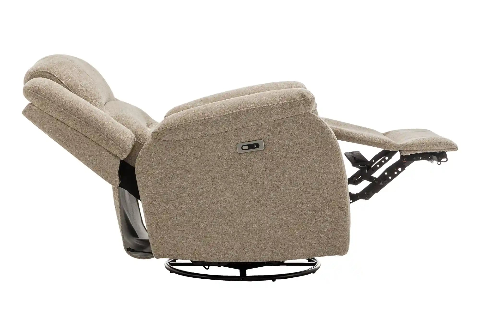 Fauteuil Inclinable Motorisé Beige Pivotant et Berçant avec Port USB