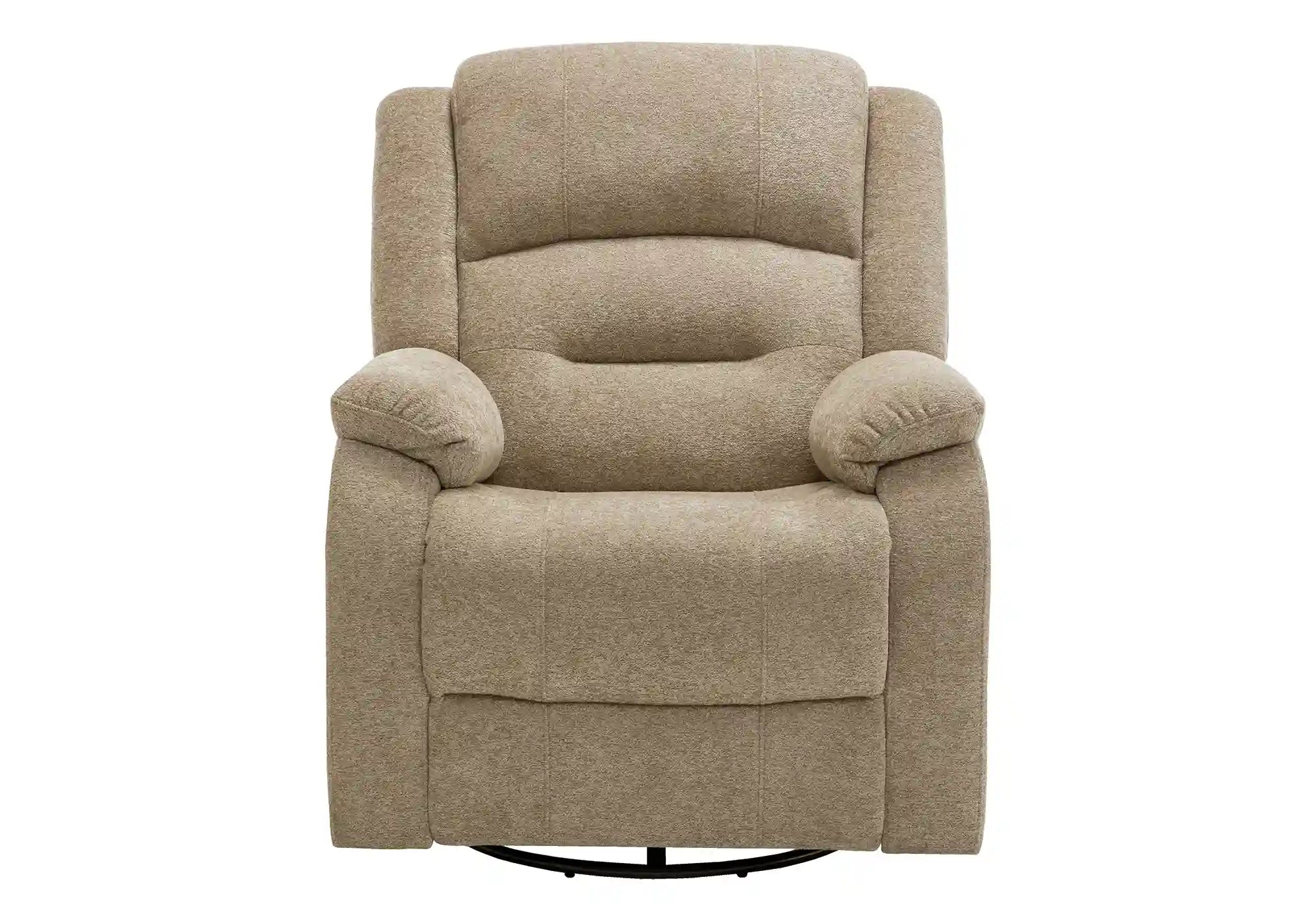 Fauteuil Inclinable Motorisé Beige Pivotant et Berçant avec Port USB