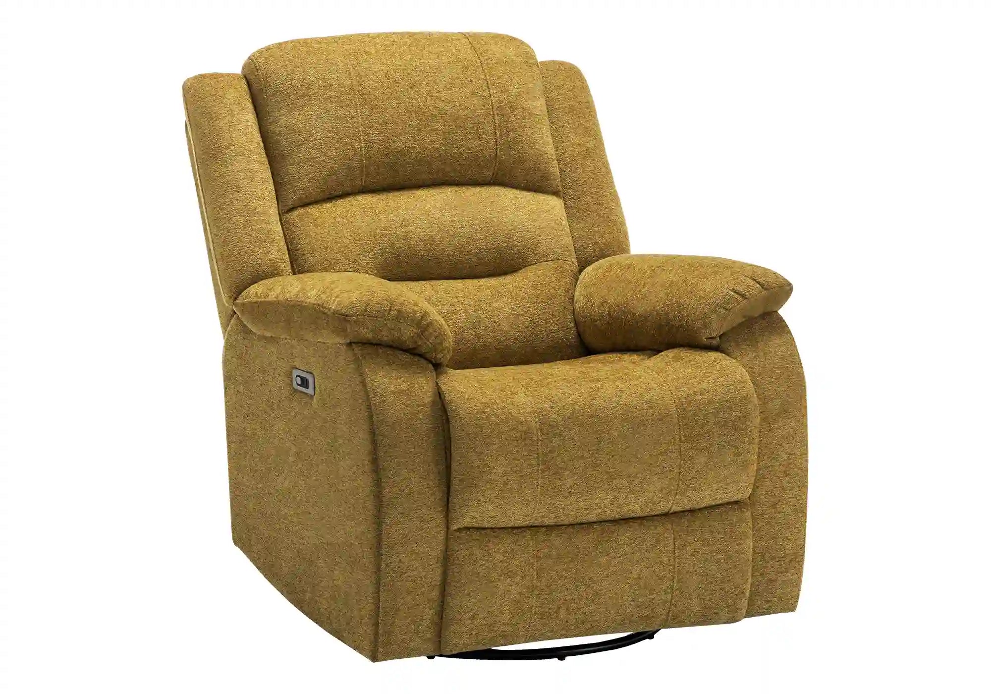 Fauteuil Inclinable Électrique Jaune Doré Berçant Pivotant avec USB