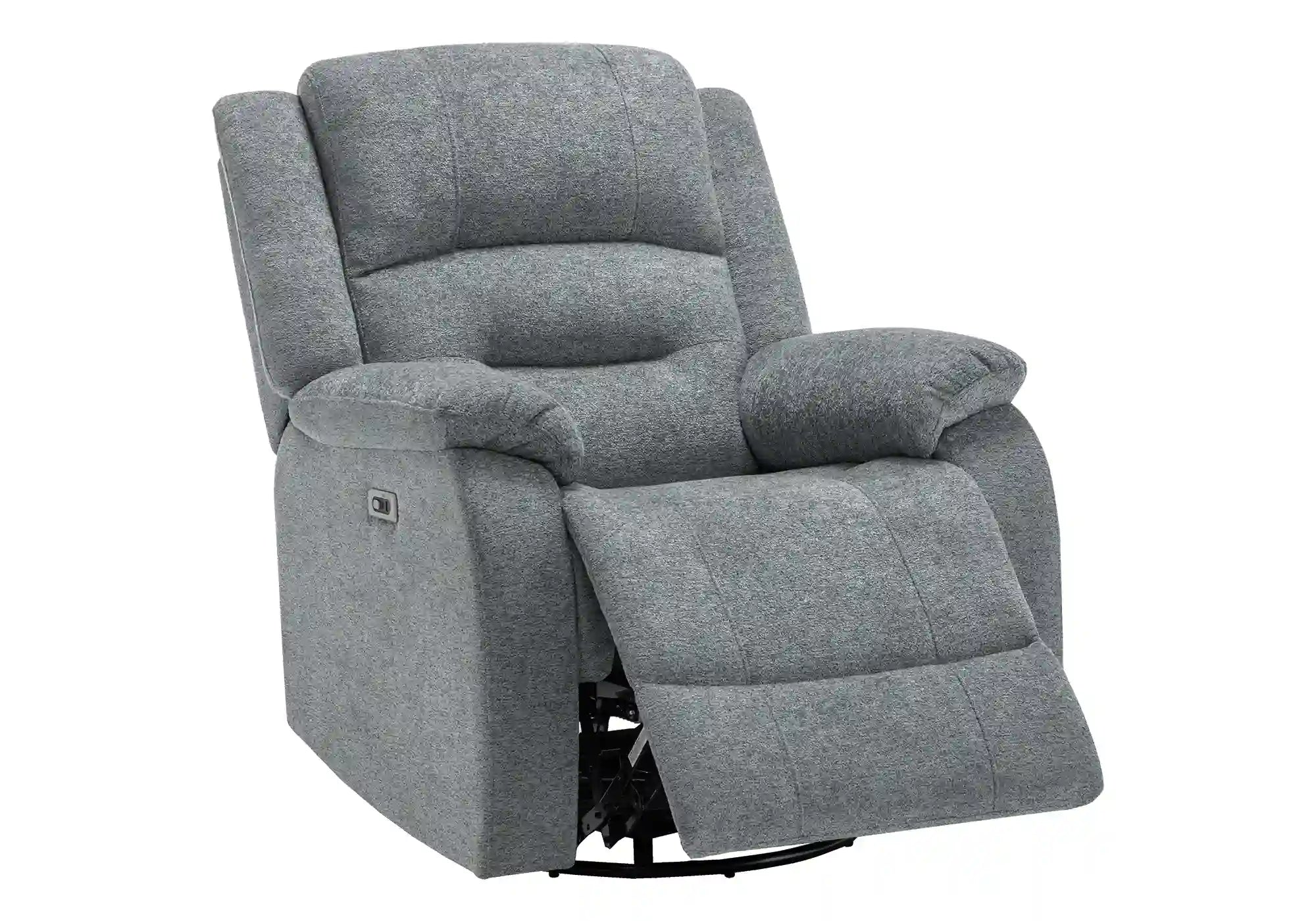 Fauteuil Inclinable Électrique Bleu Clair Berçant Pivotant avec USB