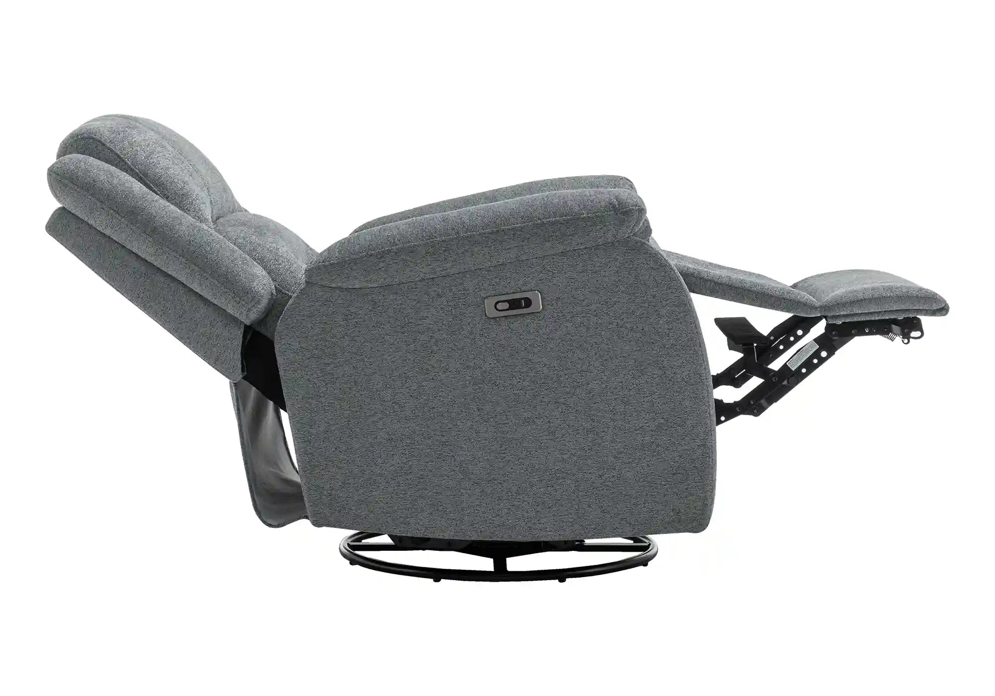 Fauteuil Inclinable Électrique Bleu Clair Berçant Pivotant avec USB