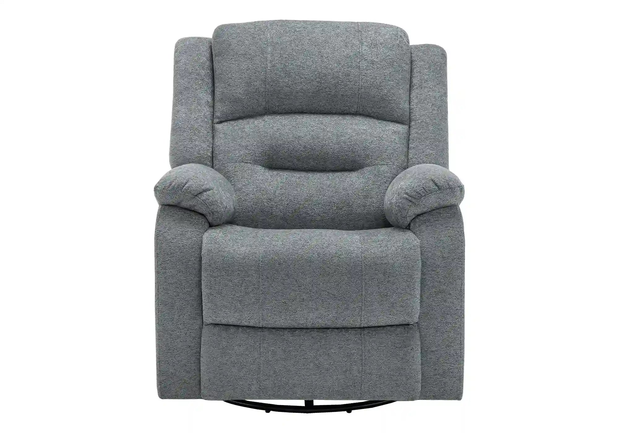 Fauteuil Inclinable Électrique Bleu Clair Berçant Pivotant avec USB