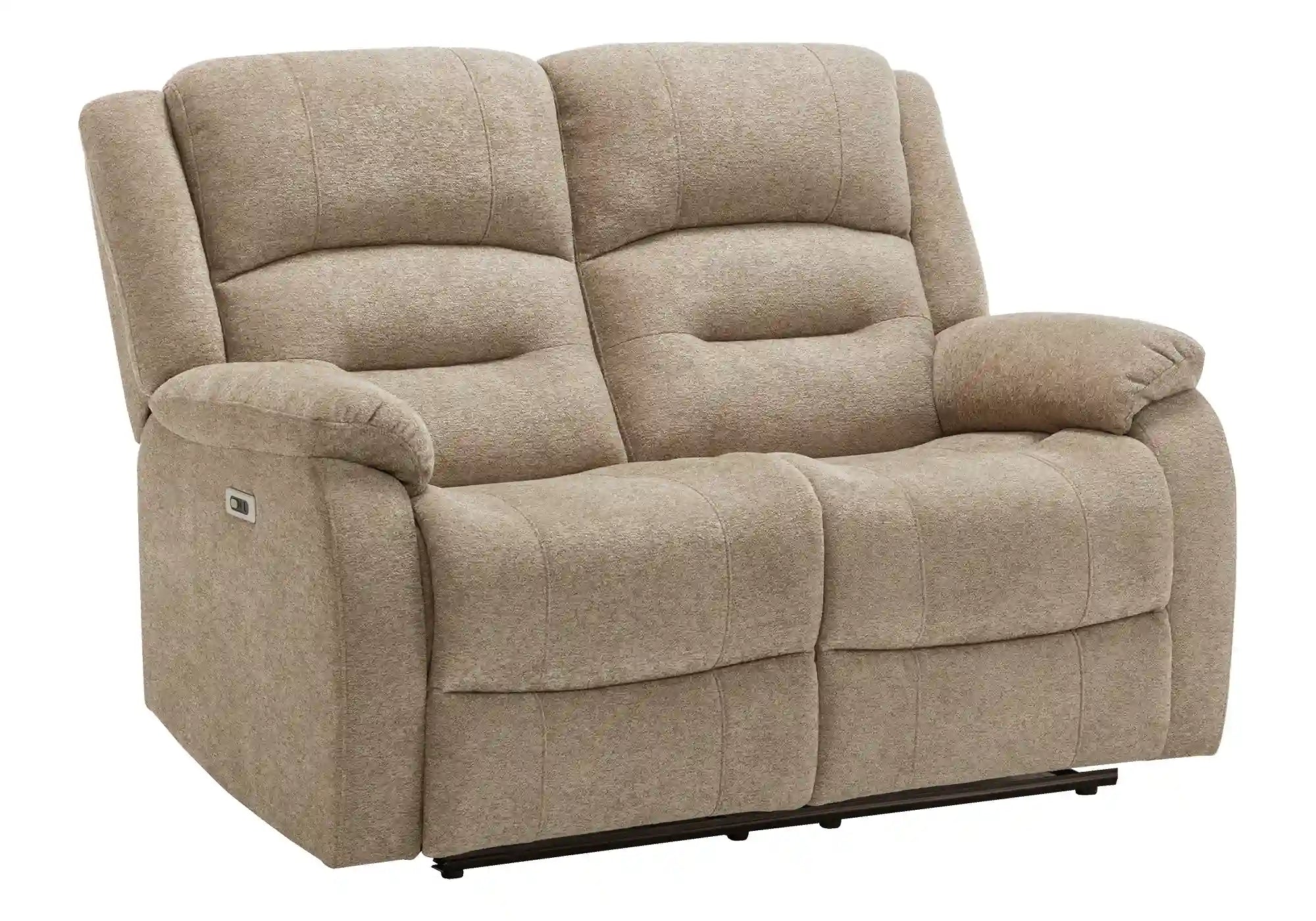 Causeuse Inclinable Électrique Beige Tissu Doux avec Ports USB