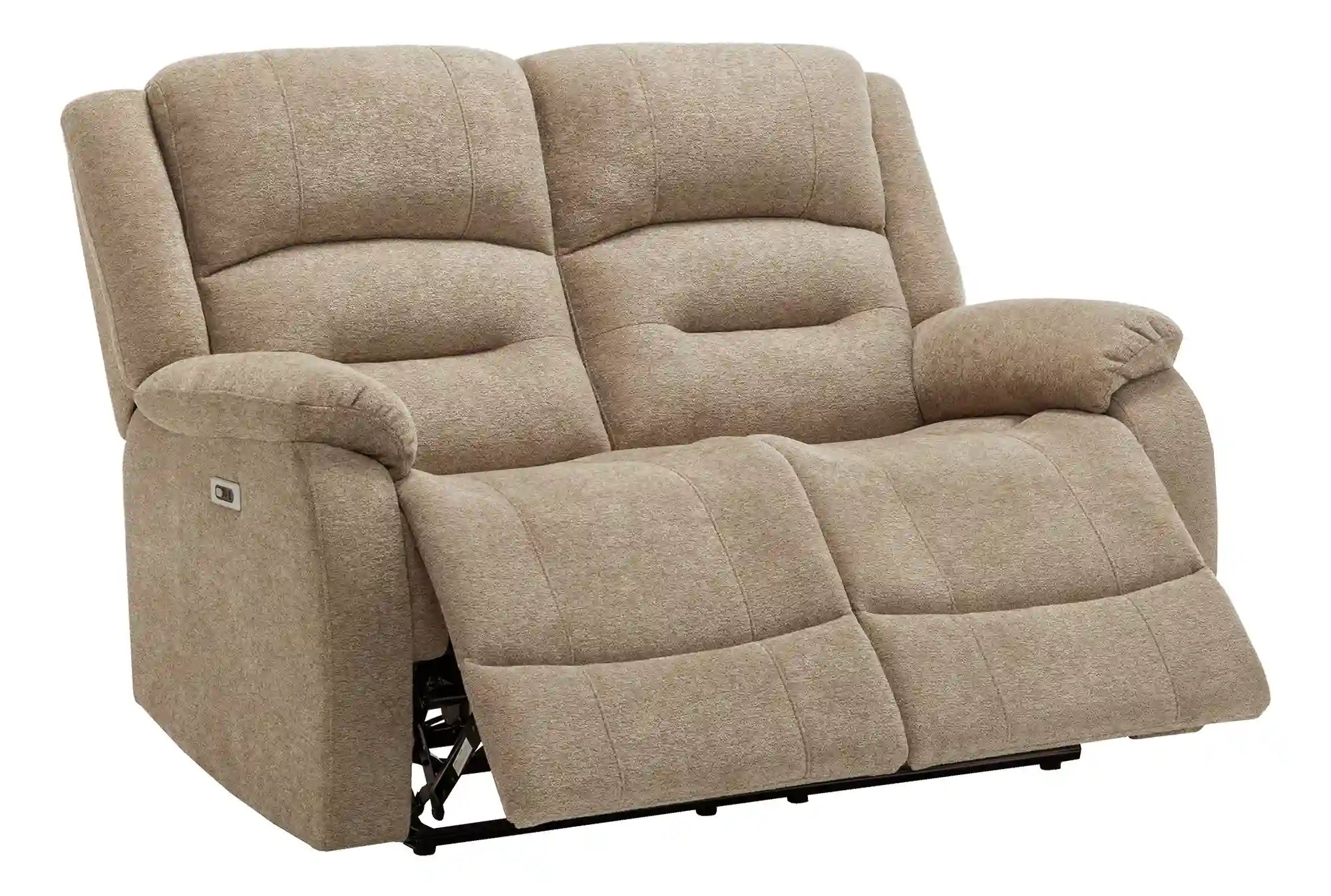Causeuse Inclinable Électrique Beige Tissu Doux avec Ports USB
