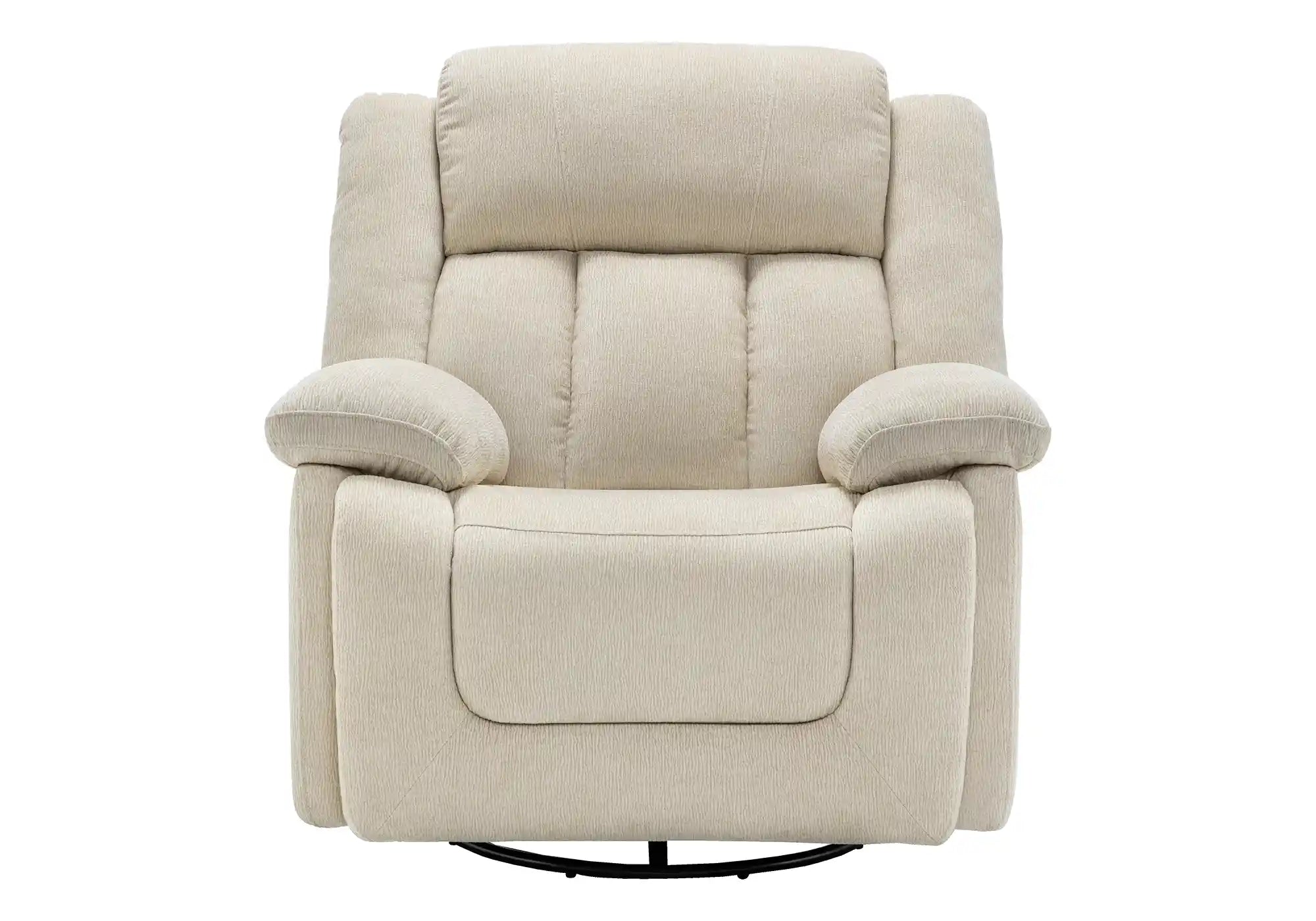 Fauteuil Inclinable Motorisé Pivotant et Bercant Beige avec Port USB