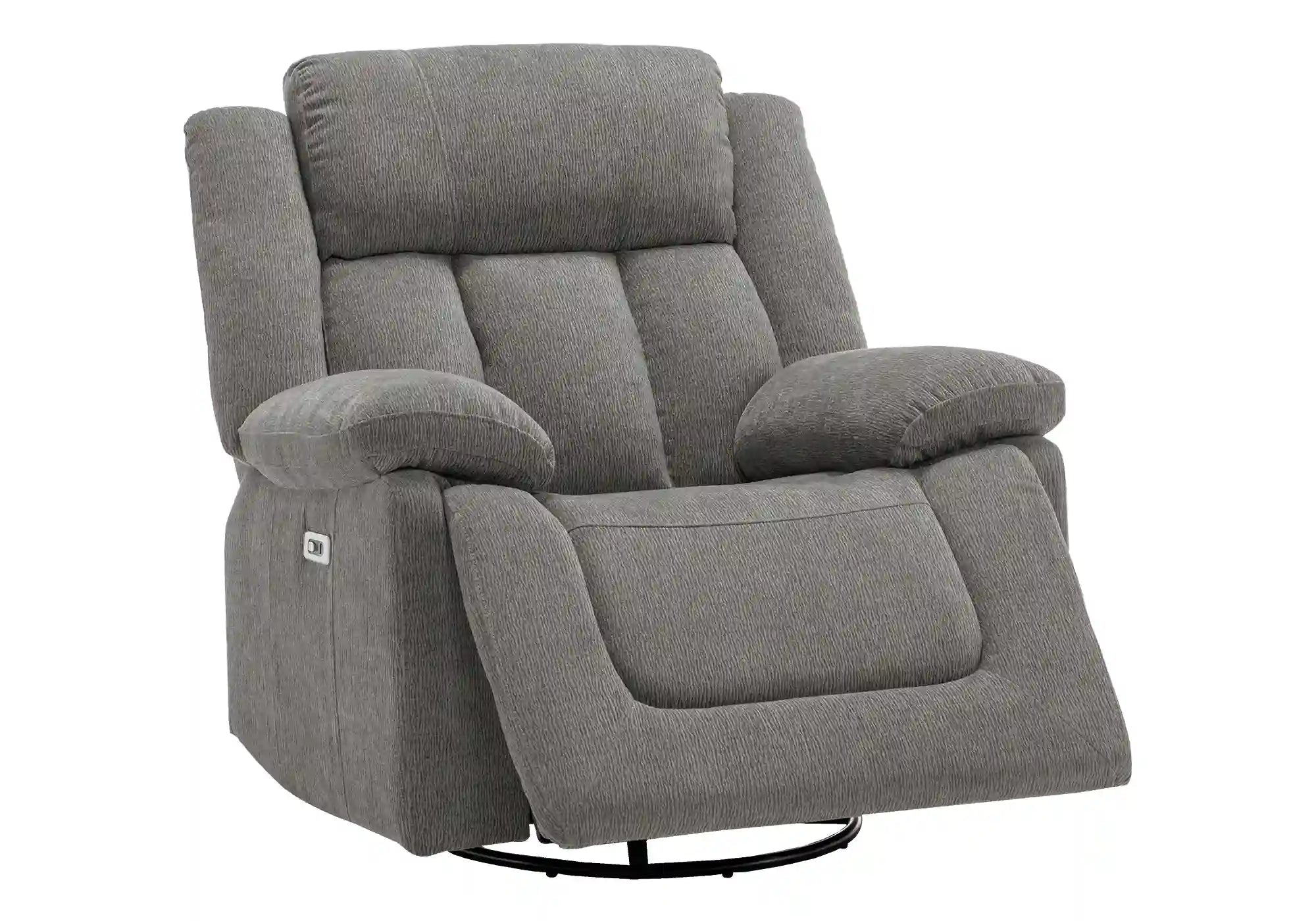Fauteuil Inclinable Électrique Gris Clair Berçant Pivotant avec USB
