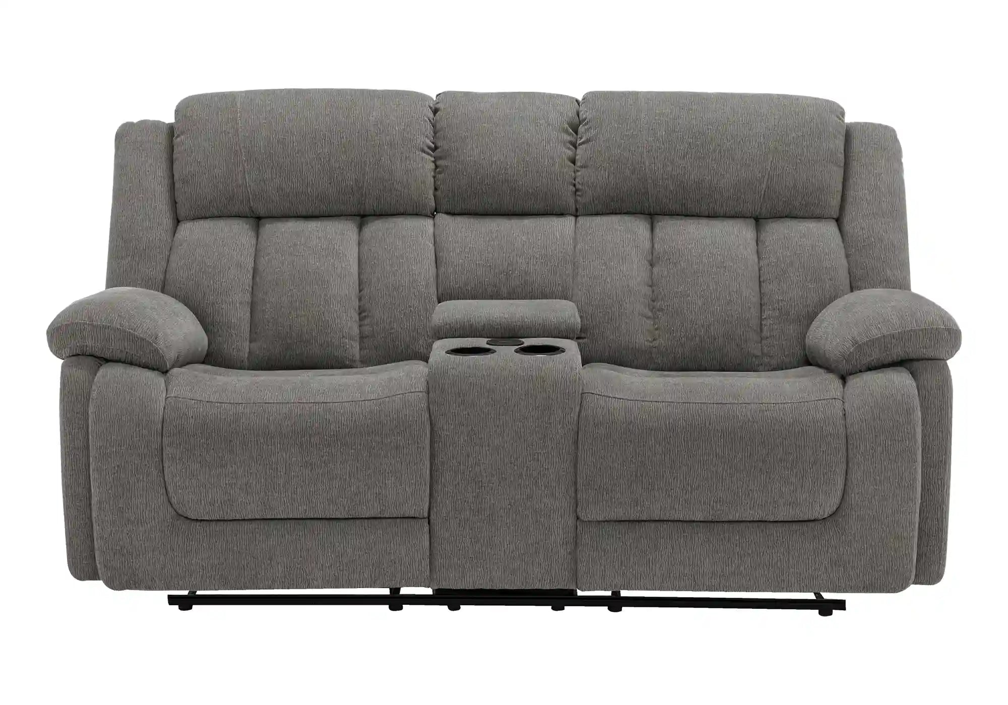 Causeuse Inclinable Électrique Tissu Gris Clair avec Console USB