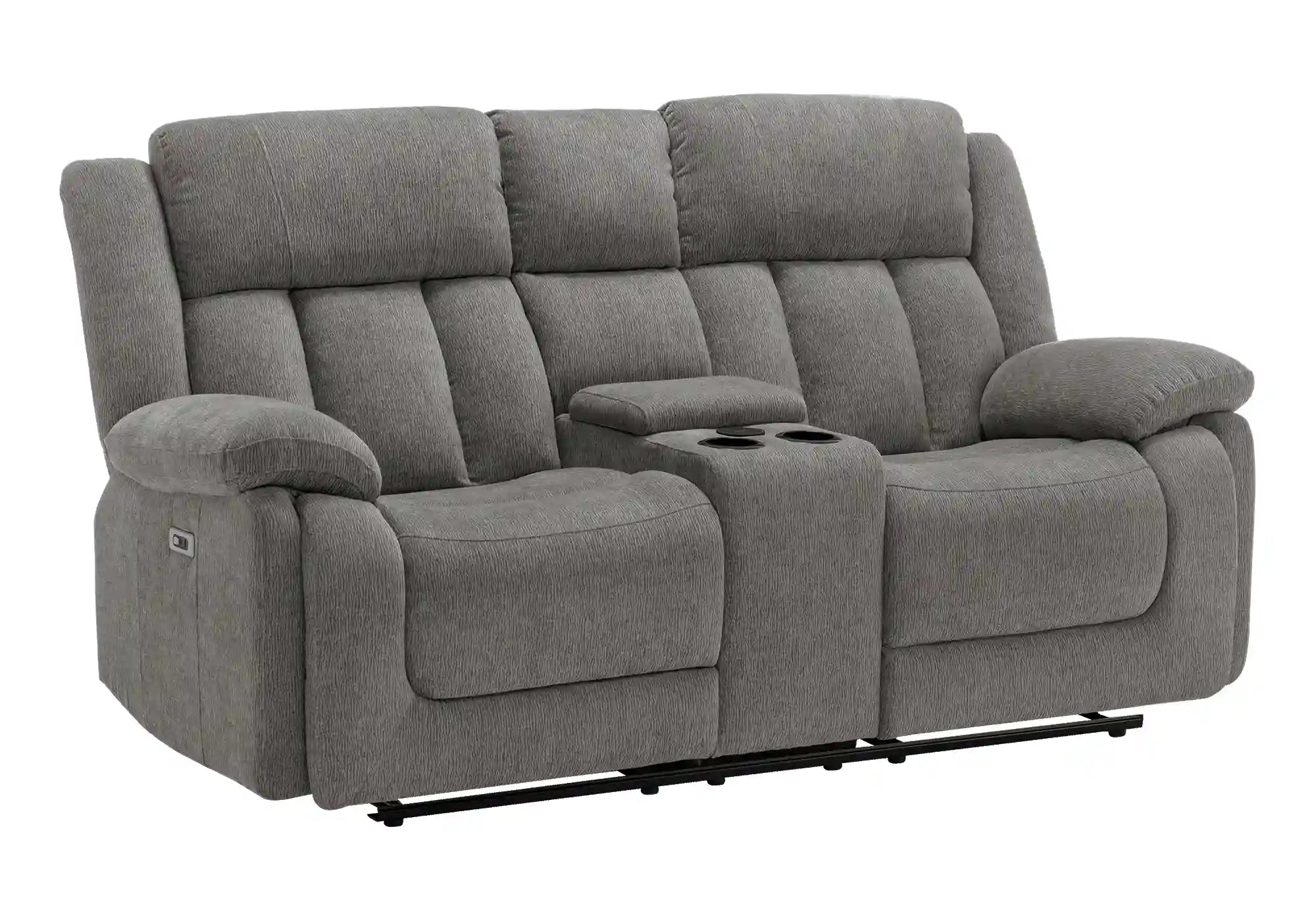 Causeuse Inclinable Électrique Tissu Gris Clair avec Console USB