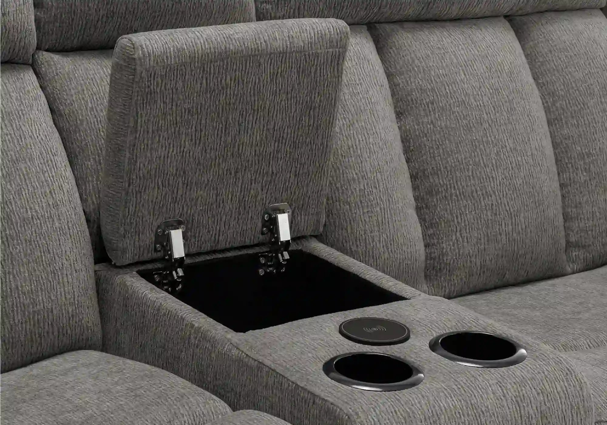 Causeuse Inclinable Électrique Tissu Gris Clair avec Console USB