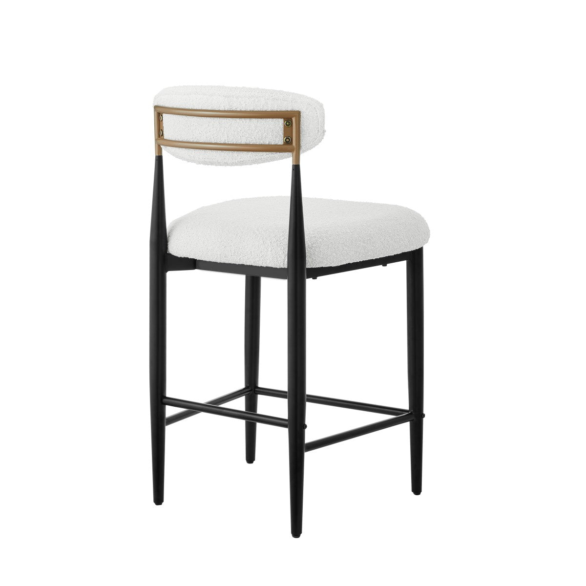 Set de 2 Tabourets de Comptoir Kodi - Blanc et Noir