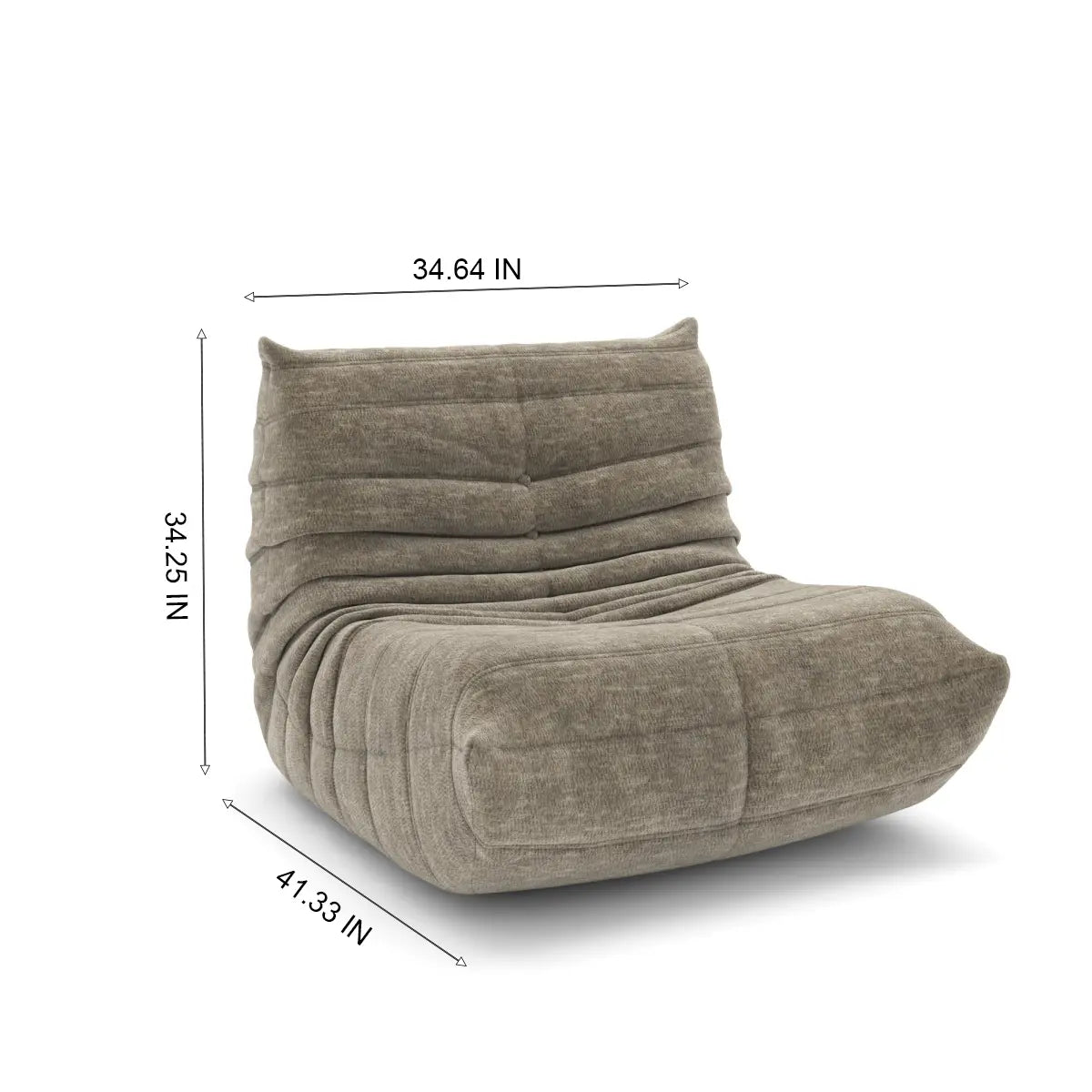 Fauteuil d'appoint Kendall Taupe | Design plissé et mousse 60D