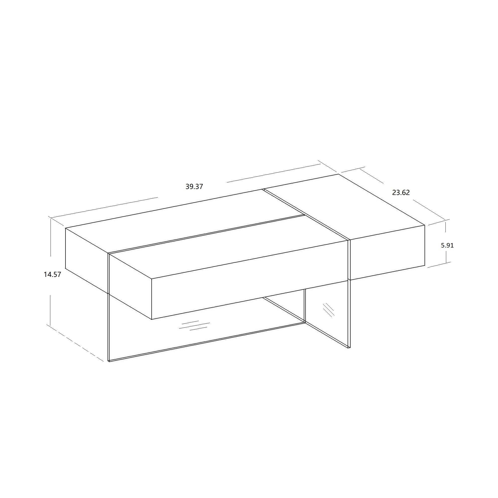 TABLE BASSE - GRIS ( Meuble Mtl )