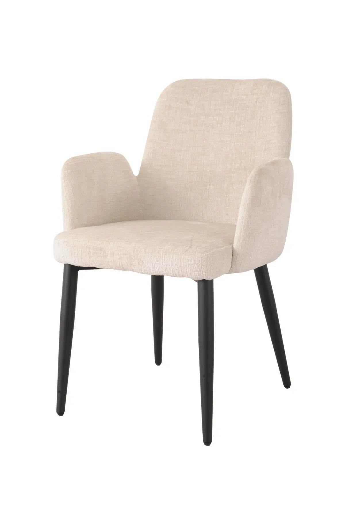 Chaises Allora en tissu beige | Duo contemporain avec pattes noires