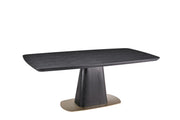 Table Ryaan en frêne noir mat avec accents dorés