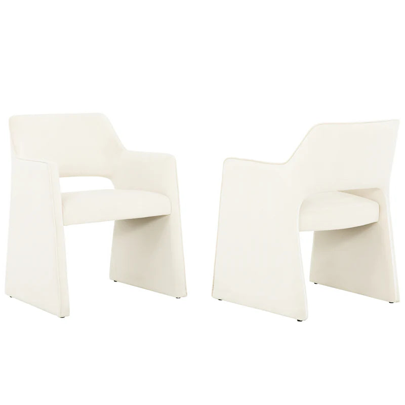 Chaises de salle à manger ivoire avec pattes assorties