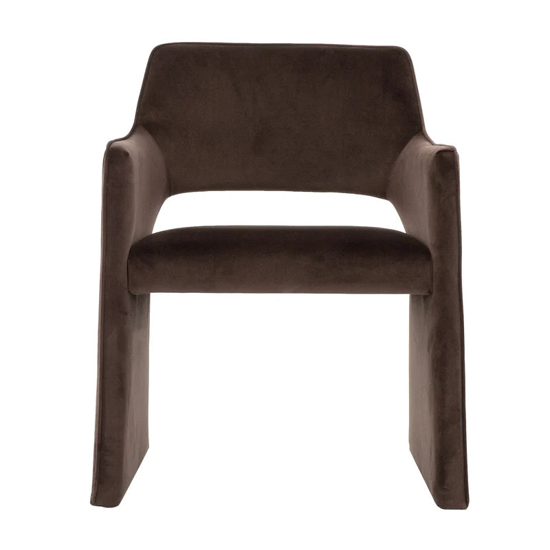 Chaises de salle à manger 9109 | Velours brun luxueux