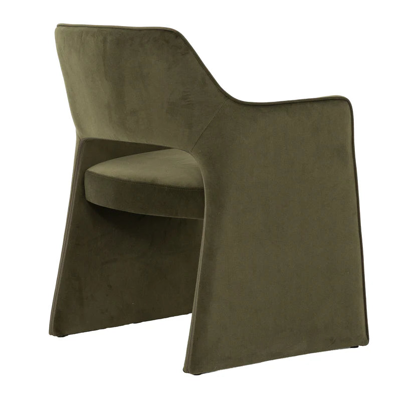 Chaises de salle à manger vert forêt en velours (Lot de 2)