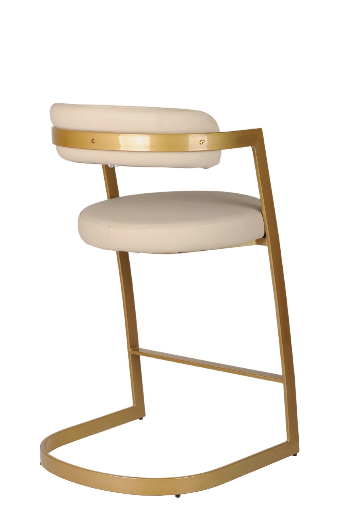 Set de 2 Tabourets de Comptoir Layla - Tissu Noir et Or
