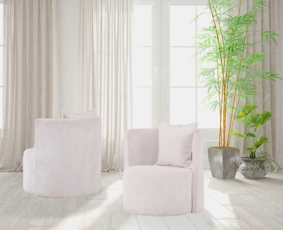 Fauteuil d'Appoint Penelope Blanc avec Coussin Inclus