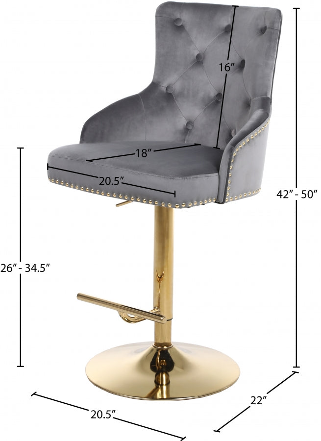 Barre réglable en velours Claude | Tabouret de comptoir