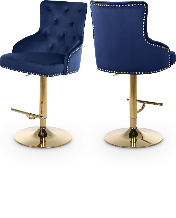 Barre réglable en velours Claude | Tabouret de comptoir