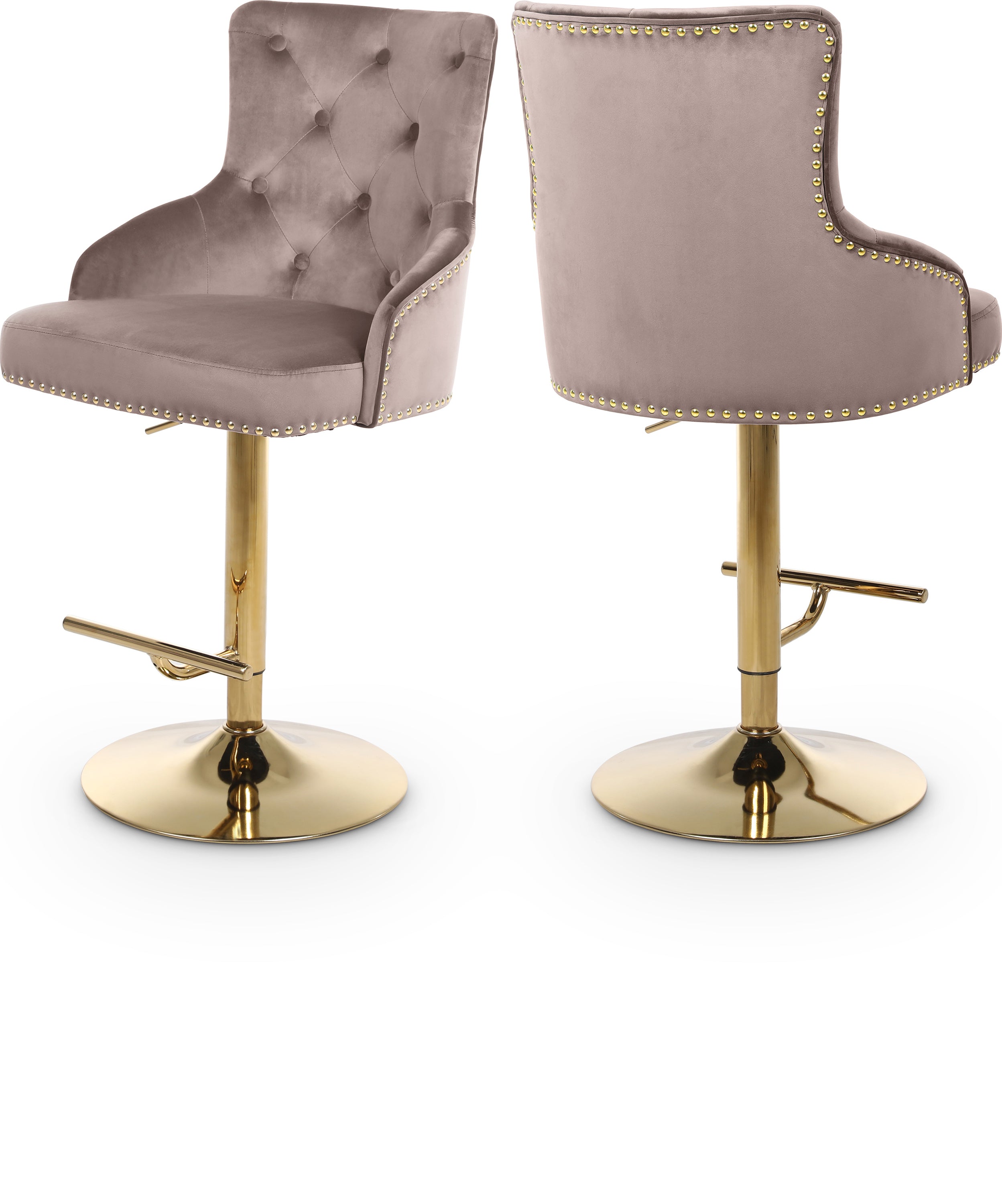 Barre réglable en velours Claude | Tabouret de comptoir