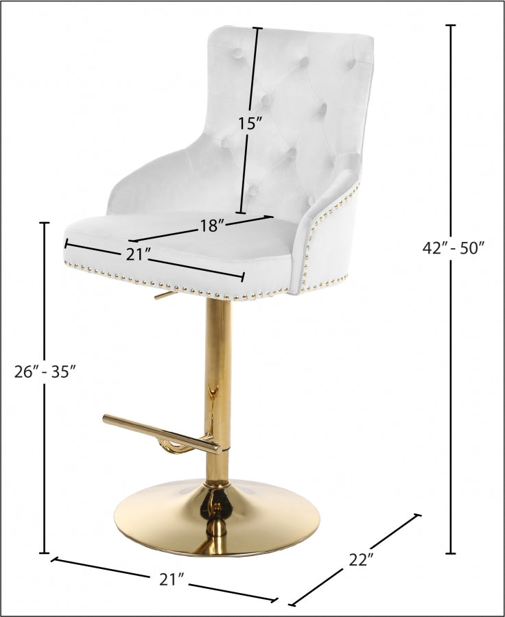 Barre réglable en velours Claude | Tabouret de comptoir
