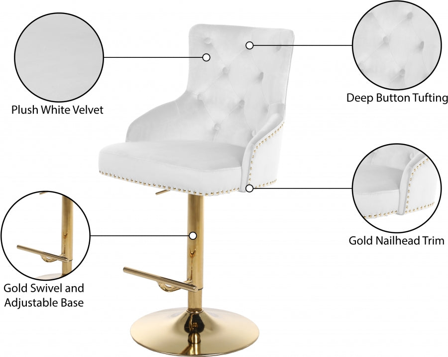 Barre réglable en velours Claude | Tabouret de comptoir
