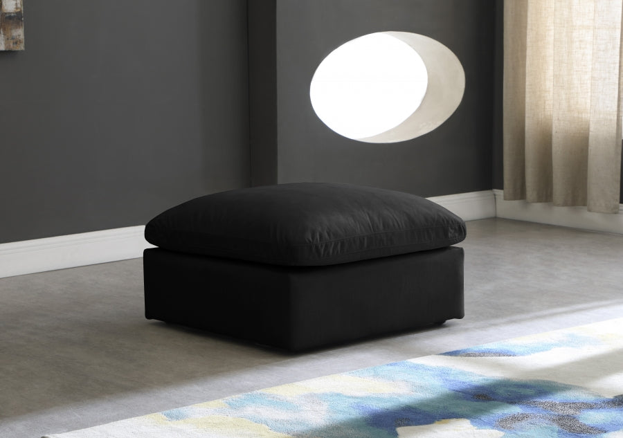 Pouf modulaire confort standard en velours moelleux