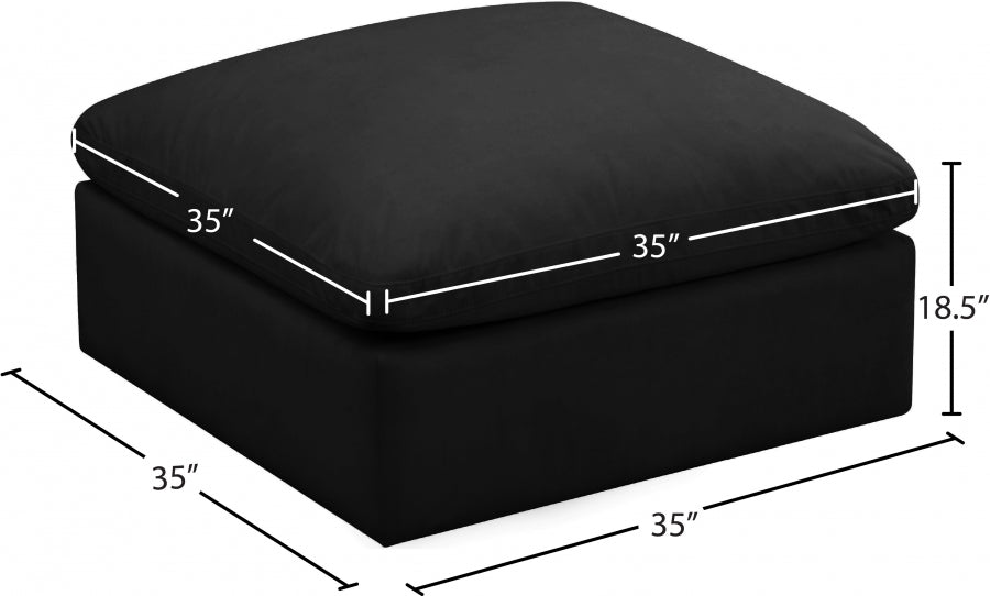 Pouf modulaire confort standard en velours moelleux