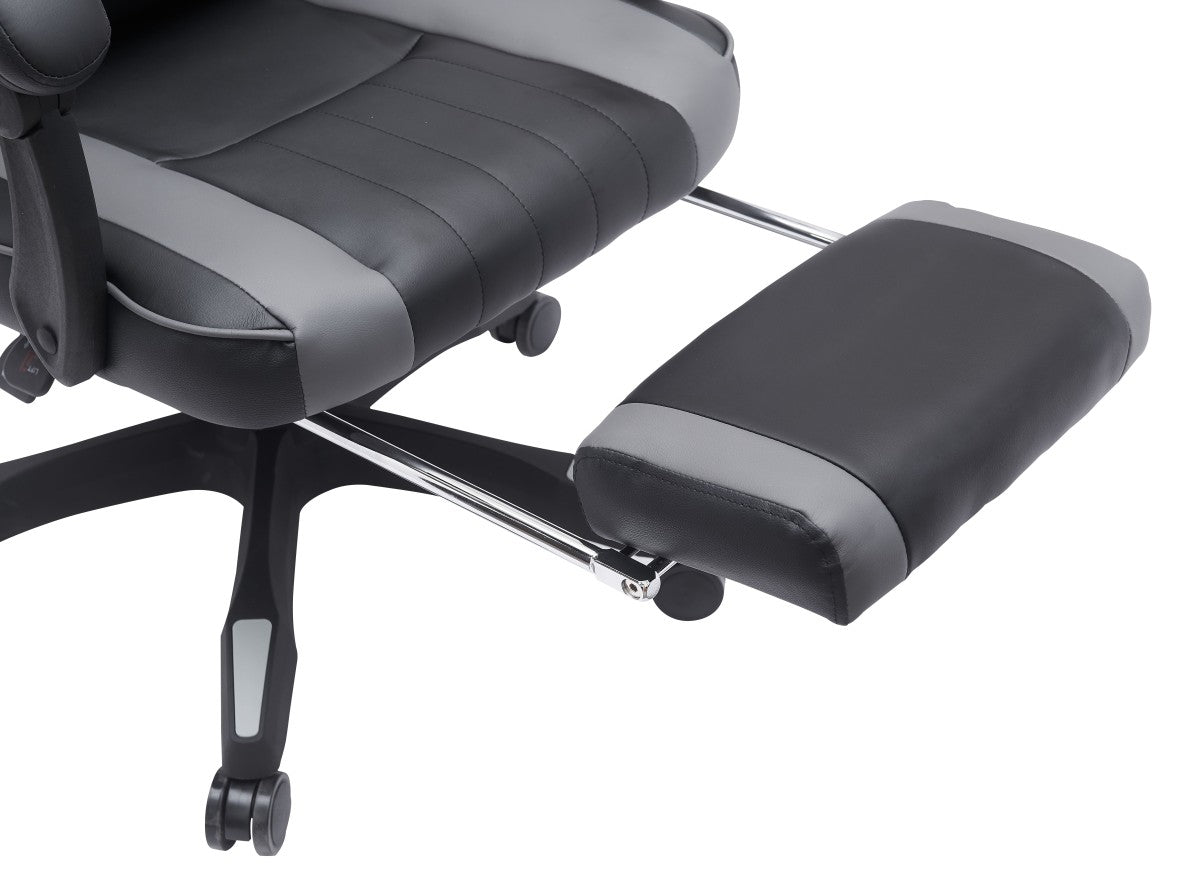 Brassed Ergonomic Gaming Chair | Black/Grey with Lumbar Support