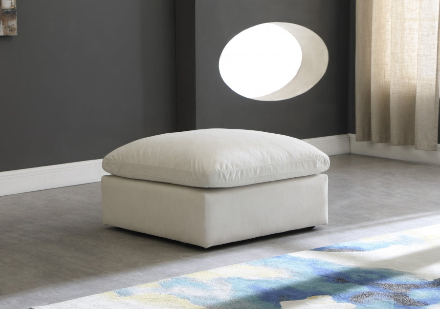 Pouf modulaire confort standard en velours moelleux