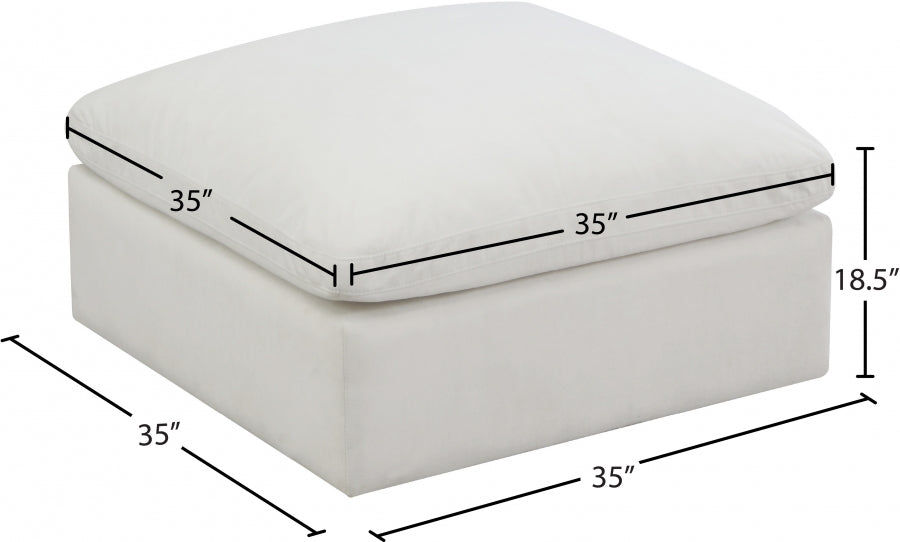 Pouf modulaire confort standard en velours moelleux