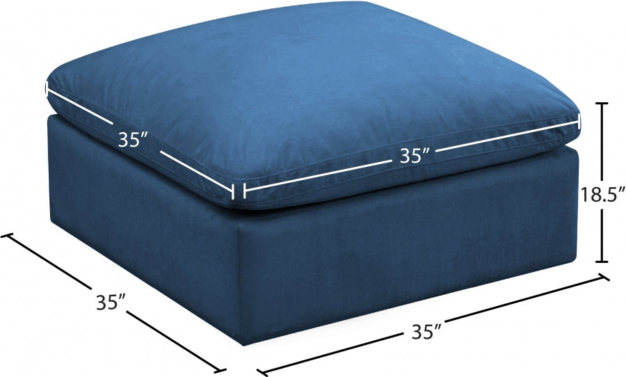 Pouf modulaire confort standard en velours moelleux