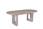 Table ovale Frankie - Finition travertin mat et crème