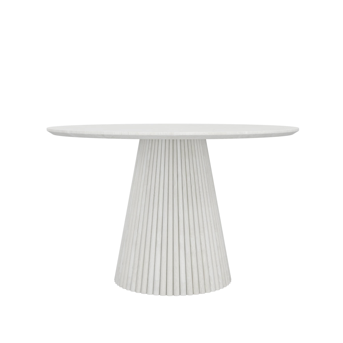 Table à manger ronde en bois Akira - Fini Blanc Lavé