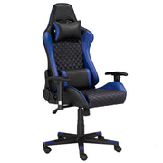 Fauteuil de gaming contemporain | Noir/Bleu avec support lombaire
