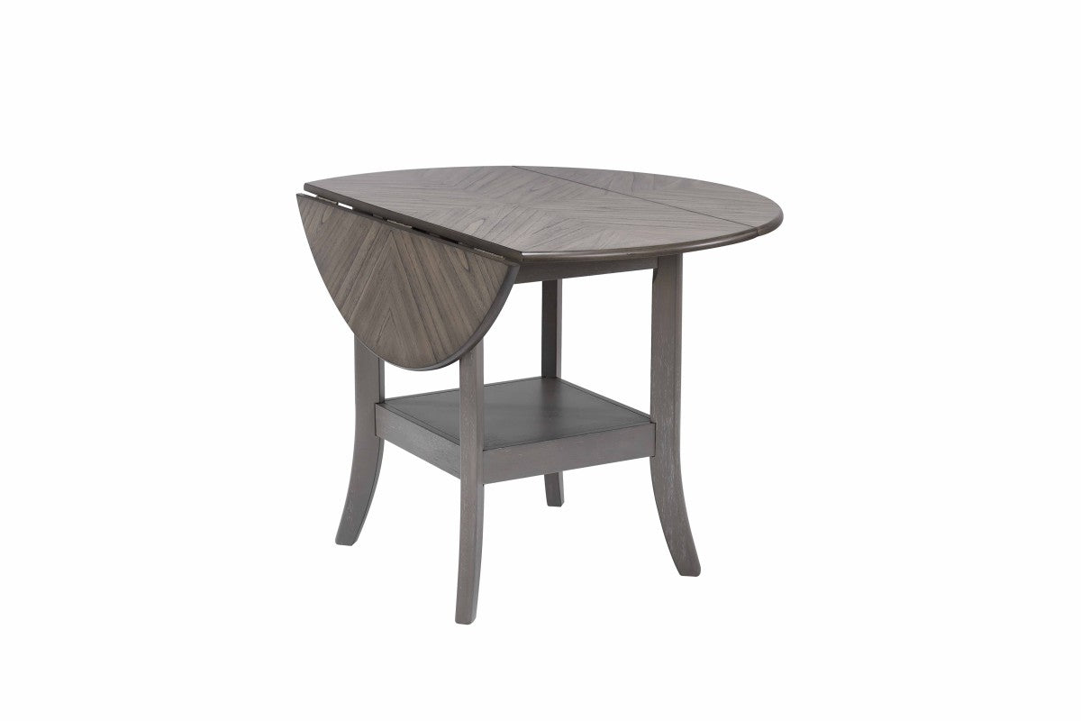 Table à manger en chêne Tulita à abattants - Chêne et Gris