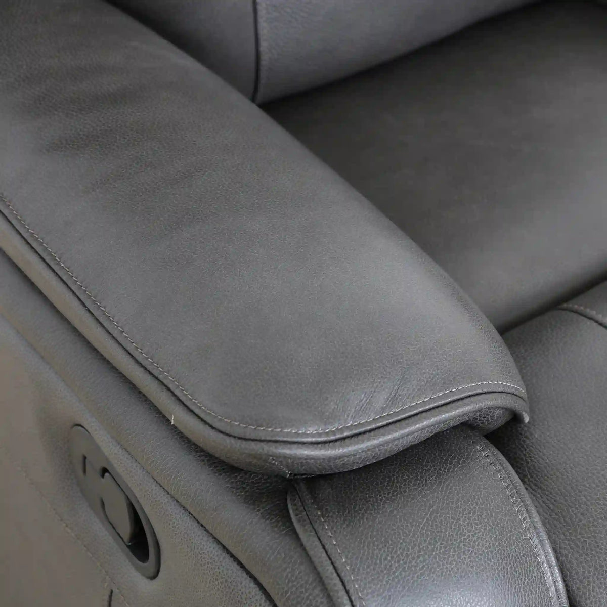 Primo Brindle Fauteuil Pivotant Berçant Inclinable Cuir Anthracite