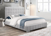 Lit en Tissu Gris Confortable